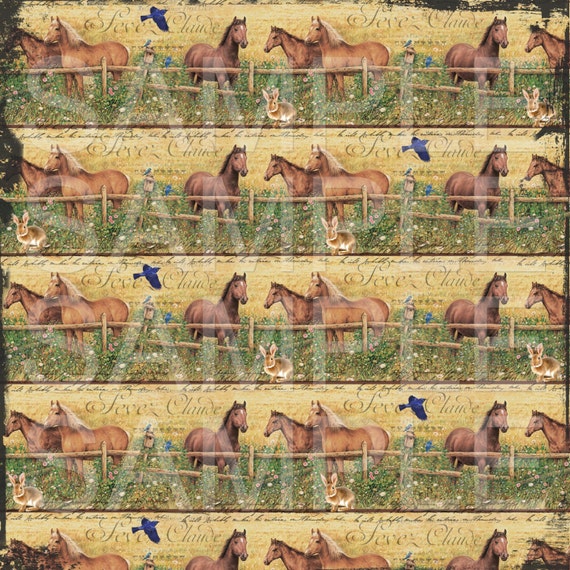 SALE Instant Download HORSE PAPERS Original Design by