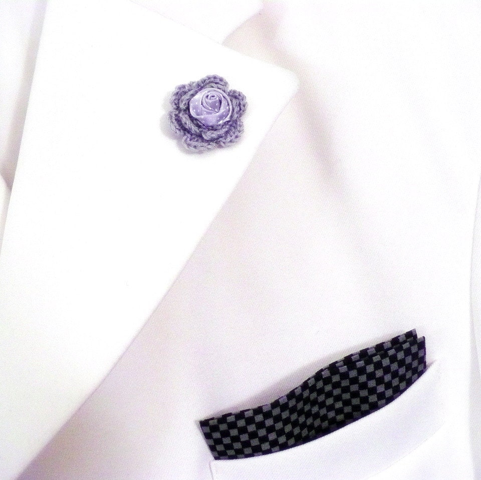 Lapel Flower & Pocket Square Combo 20 by PocketSquareZ on Etsy