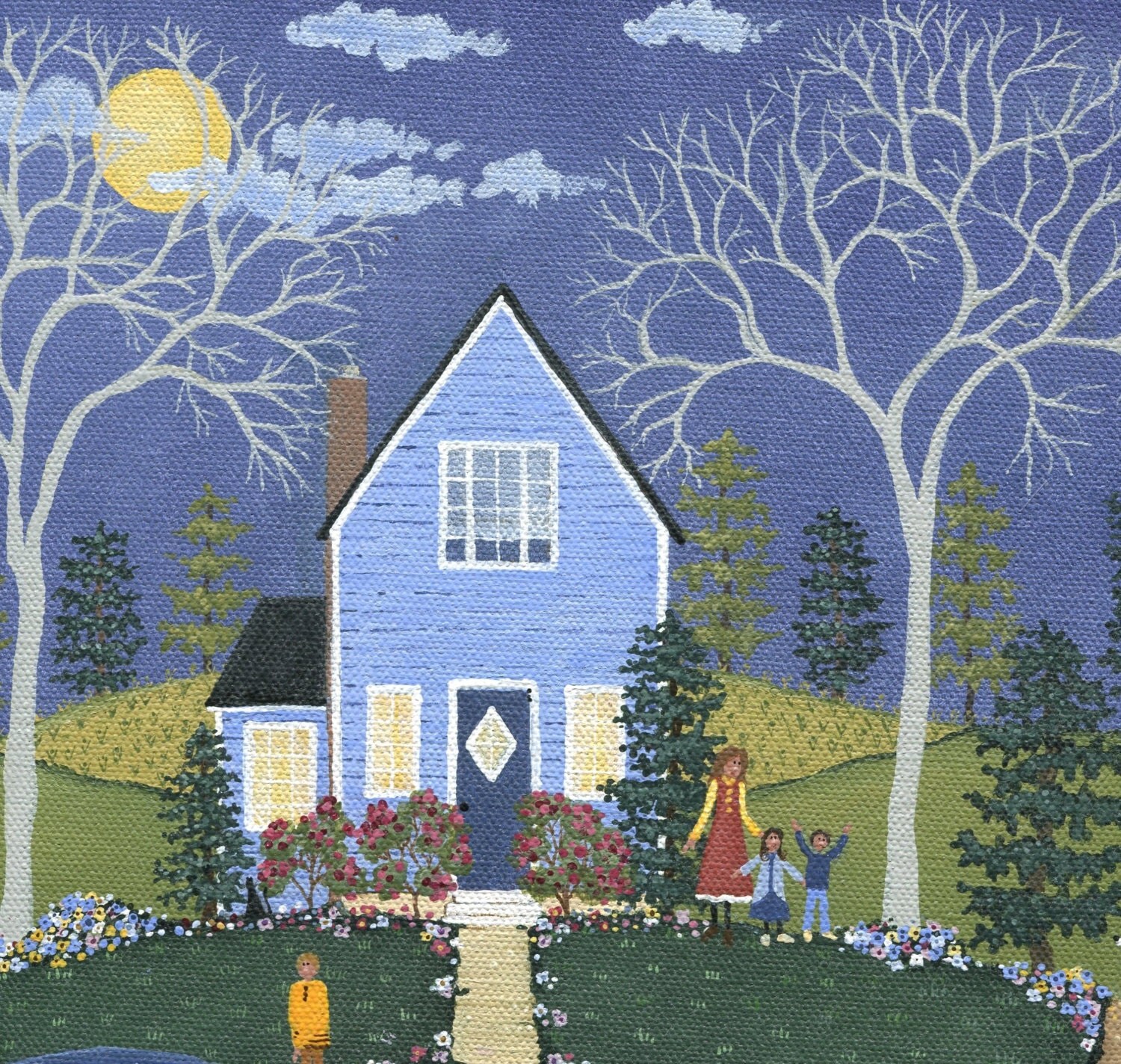 Original Folk Art Painting PUMPKIN HARVEST Acrylic by artbyregant