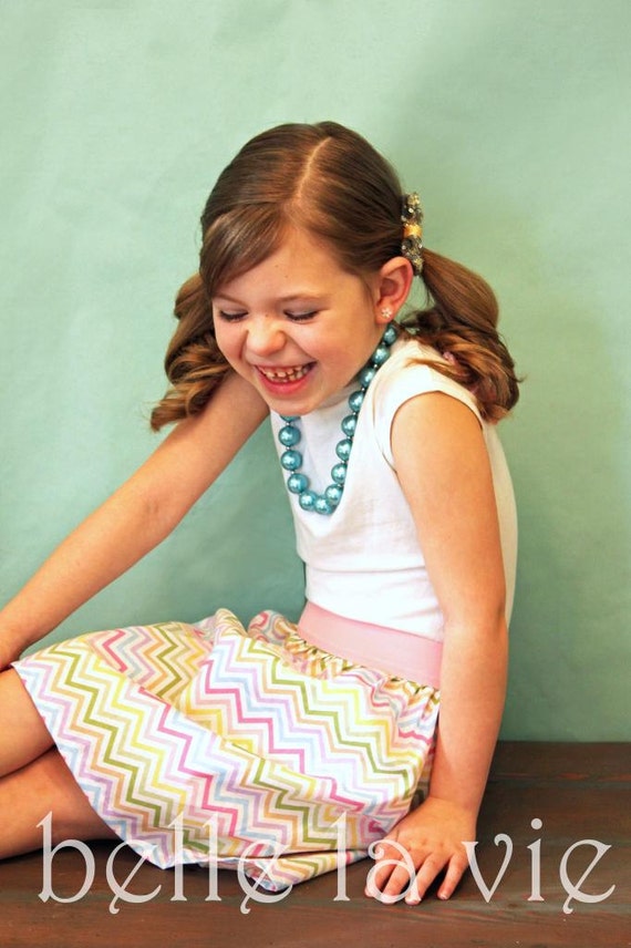 Items similar to Easter Spring Chevron Skirt Girls 12m 8 years on Etsy