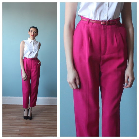 hot pink trousers womens