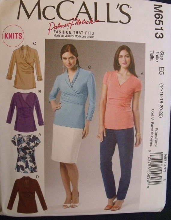 Items similar to McCalls Pattern 6513 for Misses Pullover Tops in Sizes