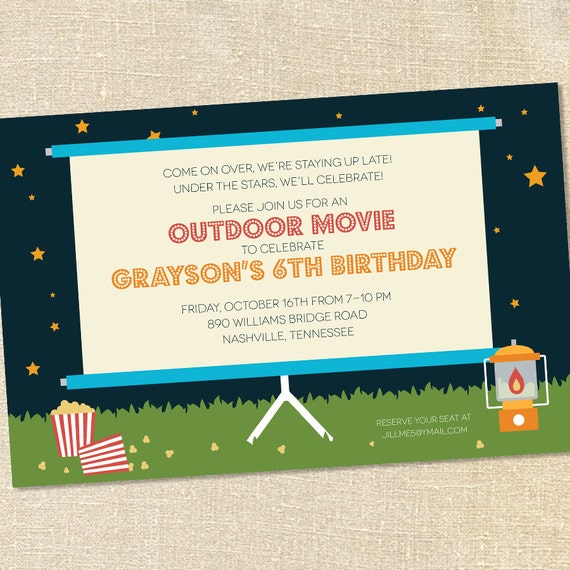 Outdoor Movie Party Invitations 5
