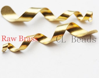 20pcs Raw Brass Twisted Charm - 39x6mm (1826C-U-16)