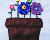 Christmas in July Sale Felt Learn to button flower pot game with roll up mat and ribbon tie to hold all the pieces- educational game learnin Il_170x135