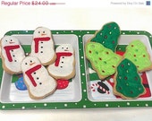 Christmas in July Sale Christmas cookies Snowmen and Christmas trees Set Of 8 Great stocking stuffers or christmas decorations we can add a Il_170x135