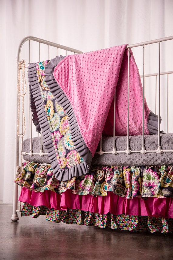 Girl Crib Bedding Girl Toddler Bedding Paisley by ElonkaNichole