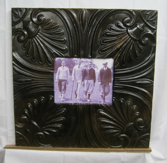 TIN CEILING Rust Metal Picture Frame 8x10 Burnished RUST