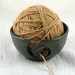 Ceramic Yarn Bowl Holder Teal Blue Green with Spiral Stoneware Wheel Thrown Hand Carved Ceramics Pottery