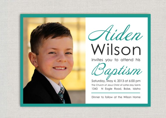 Lds Baptism Invitations Etsy 8