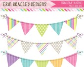 50% OFF SALE Springtime Bunting Banner Flag Clipart Clip Art Set Personal & Commercial Use Il_170x135