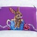 half price!! Cleanse SALE ooak, Double-side painting Original Art,personalized Clutch Bag, Unique,bunny, rabbit, tea cup