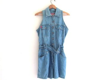 jean romper shorts