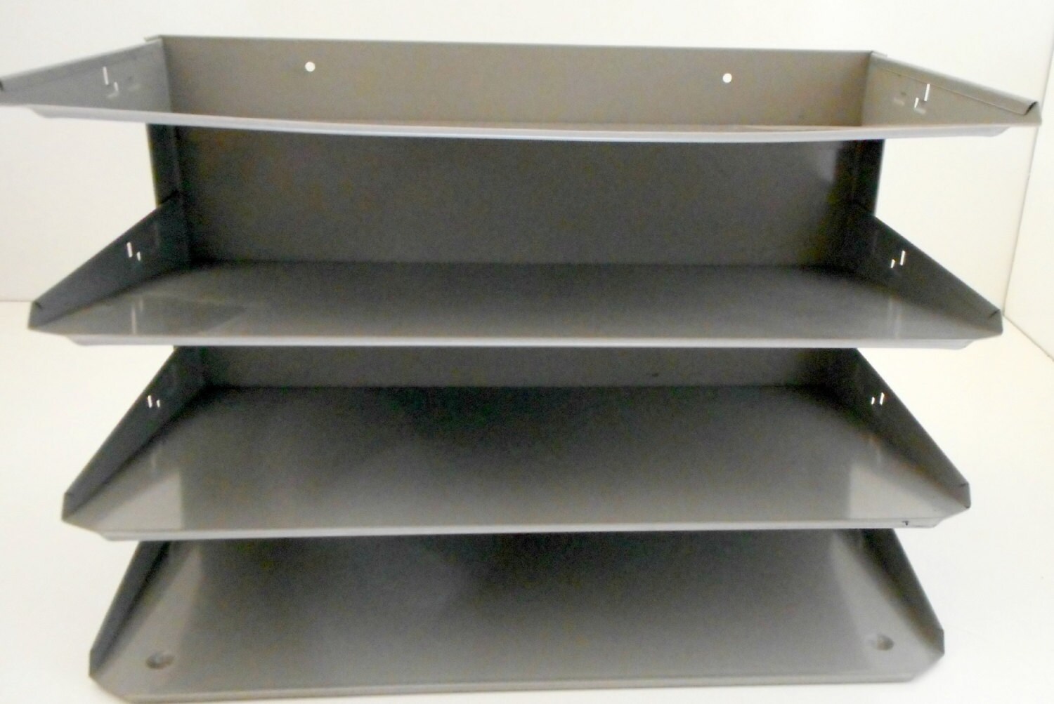 Industrial Metal File Organizer Holder for Wall Shelf or Desk