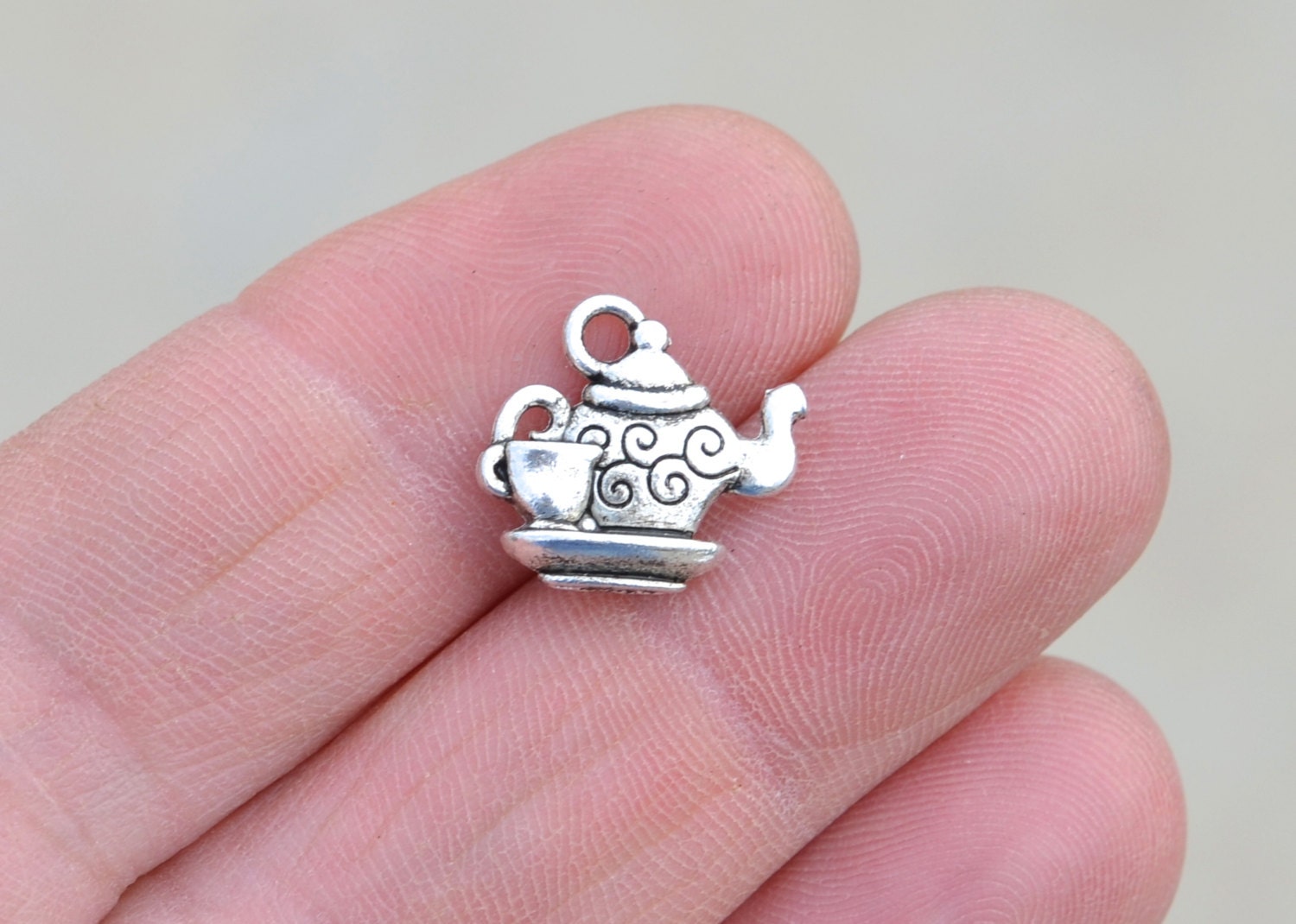 BULK 50 Silver Teapot Charms SC1762