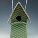 Ceramic Bird House / Basketweave Birdhouse / Celadon / 412