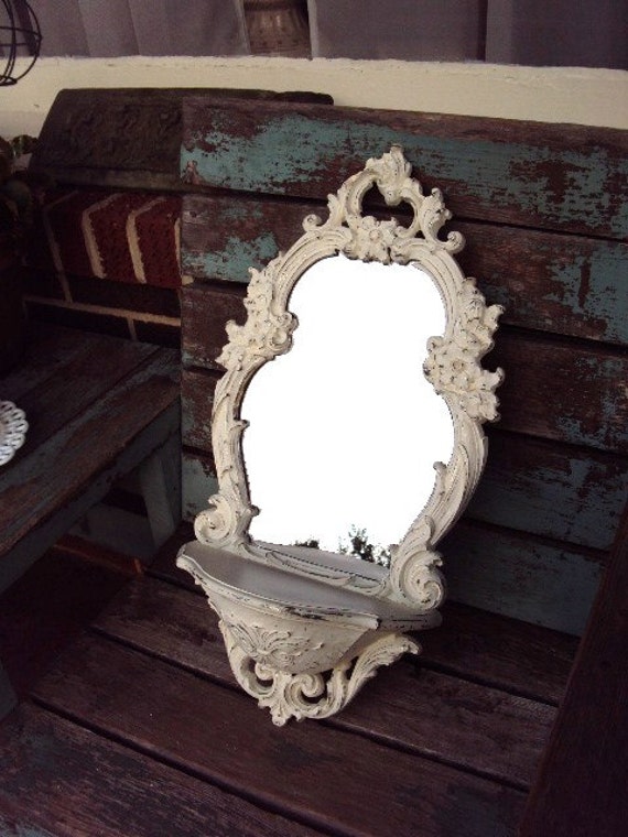 vintage shabby chic mirror shelf with baroque frame french vintage shabby chic mirror shelf with baroque frame french