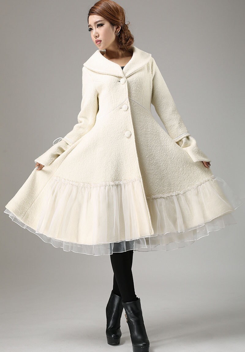 wool coat white coatBegin white coat winter coat dress