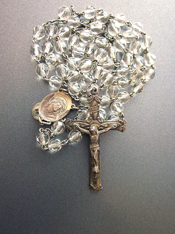 Sterling Chapel Crystal Rosary Italy