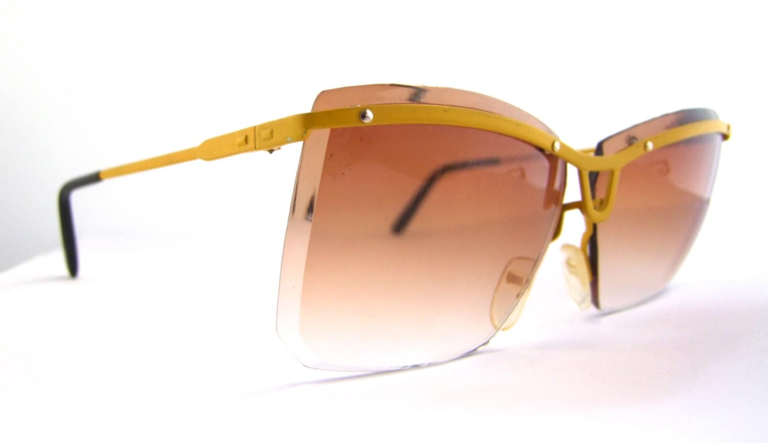 Vintage 1970s Sunglasses // 70s Men's Yellow by ifoundgallery