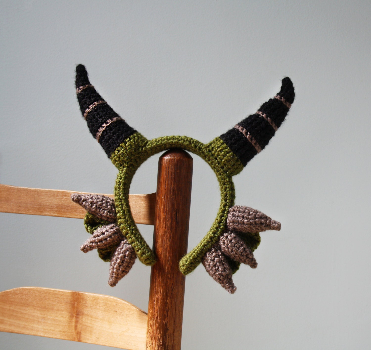 THE Dragon Headband Dragon Horn Headpiece Crochet by MaryOriginals