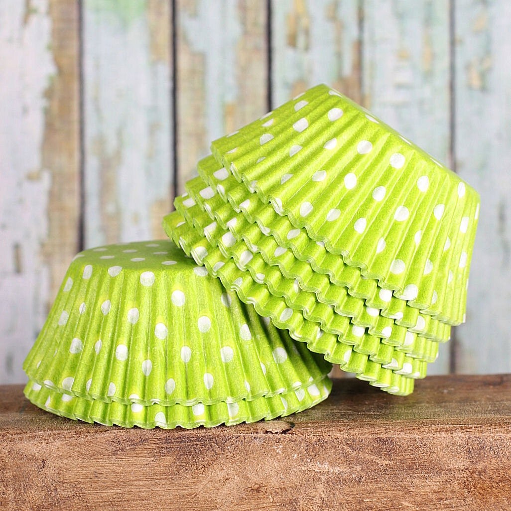 Lime Green Polka Dot Cupcake Liners Lime Green Cupcake
