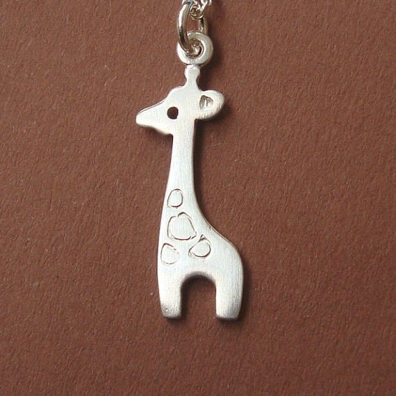 Giraffe Necklace Giraffe Charm Necklace Sterling Silver