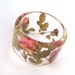 Pink and Yellow Roses Botanical Resin Bangle. Chunky Bangle with Pressed Flowers. Real Flowers - Pink and Yellow Roses. Mom Anniversary