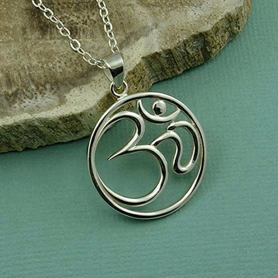 Large Ohm Symbol Pendant Necklace sterling silver ohm