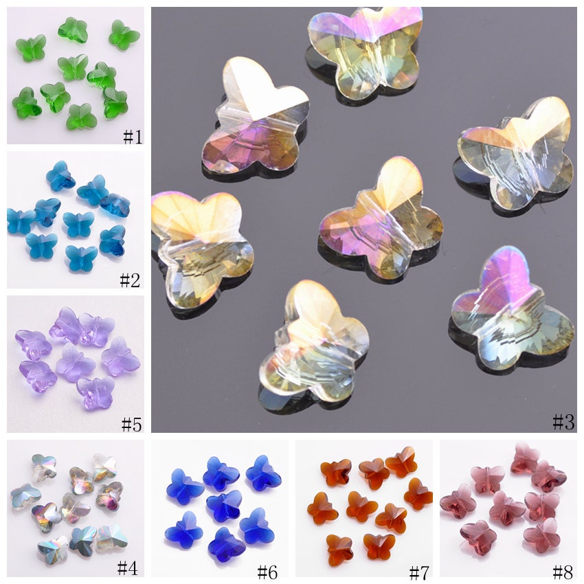 10pcs 14X12mm Exquisite Butterfly Facted Crystal by Cinderellaroom
