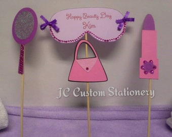 Spa Centerpiece with purse mirror and lipstick