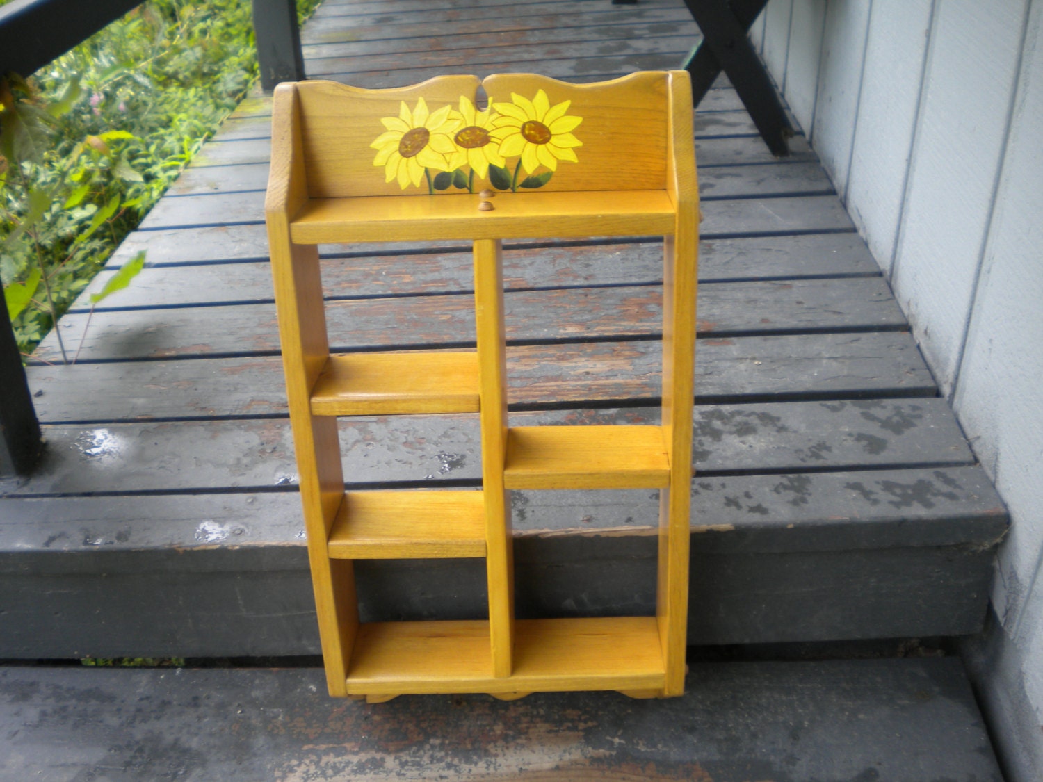 Shelf wooden shelf sunflower painting hand painted