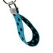 Stretchy Wrist Key Fob. Turquoise and Black Stretch Key Holder. Size Meduim Bracelet Style Turquoise with Black Dots Key Fob Organizer