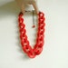 Red Oversized Chain Necklace Cherry Red Chain Link Necklace
