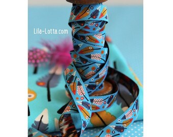 Jacquard Ribbon Trim "Pluma", Turquoise from Lila-Lotta Design