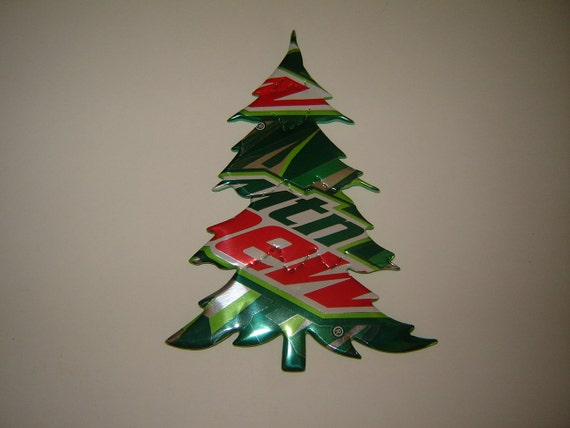 mountain dew christmas tree ornament recycled soda can art mountain dew christmas tree ornament recycled soda can art