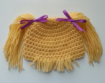 Cabbage Patch Hat - Cabbage Patch Hair - Infant Hat - Baby Gift - Photo Prop