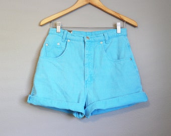 High Waisted Shorts Vintage Denim Jeans Blue Medium