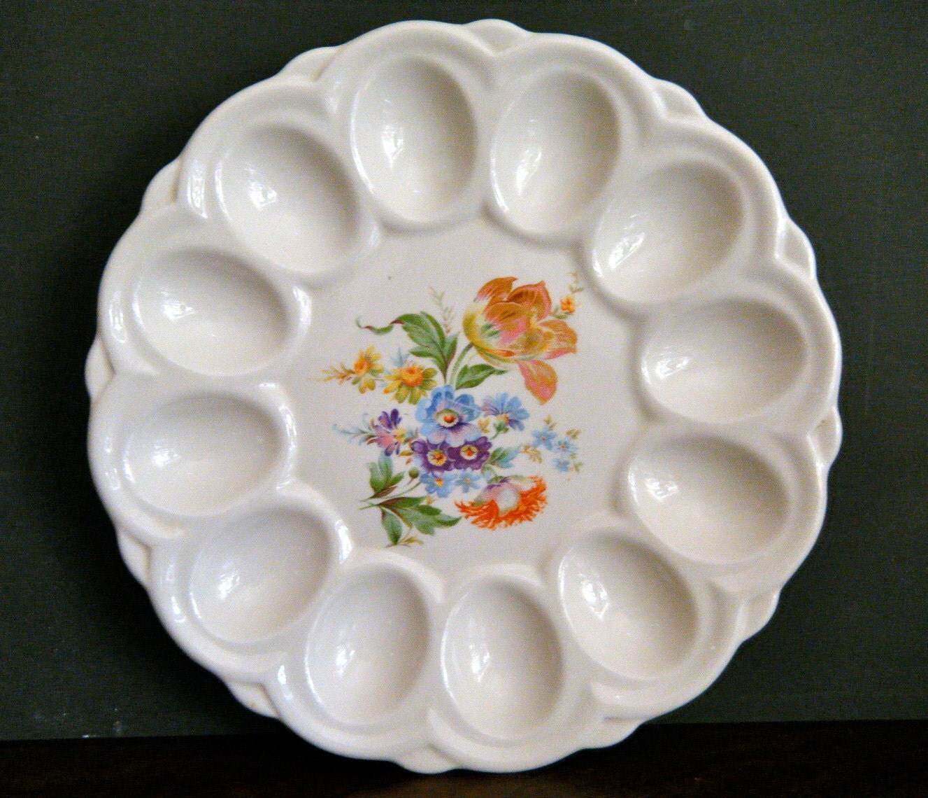 Classic 1930's Vintage Deviled Egg Dish Pretty