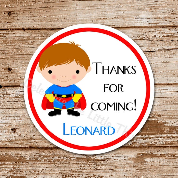 Set of 12 / Superhero Favor Tags, Stickers / Personalized / Choose Your Favorite Super Hero (Boys) Il_570xn