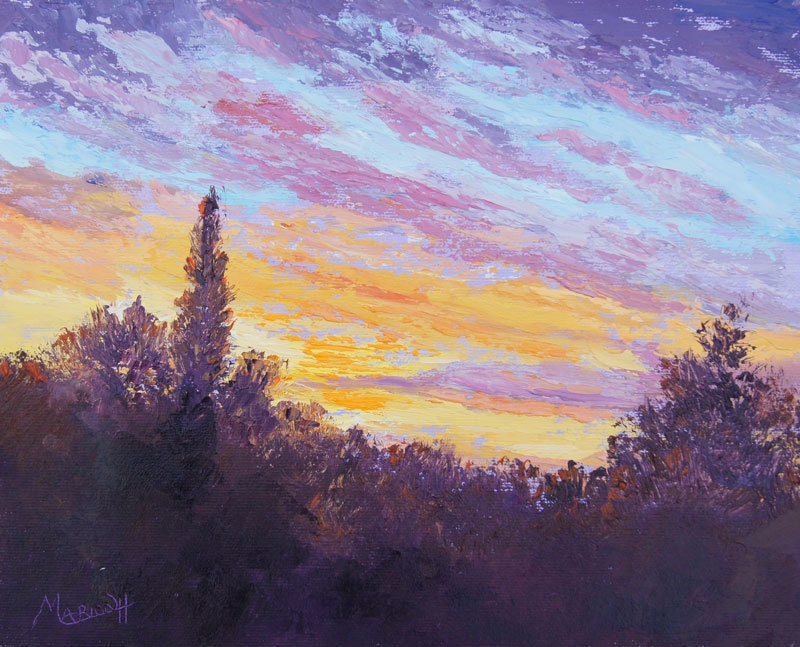 Sunrise sky Palette Knife Oil Painting Impressionist