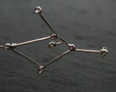 CANCER Constellation Brooch - sterling silver and natural gemstones: red rubies and lavender alexandrite