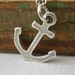 Anchor Necklace - Antiqued Silver Pewter Anchor Charm Necklace Silve Chain