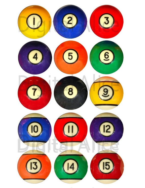 Colorful VINTAGE BILLIARD BALLS Craft Circles