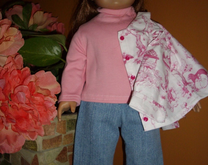 3 piece set Turtleneck and Jeans fits sizes 18 inch dolls