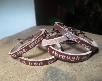 Personalized Leather Bracelet - custom Leather bracelet - leather Band - Say what you want - Unisex "free Engraving"