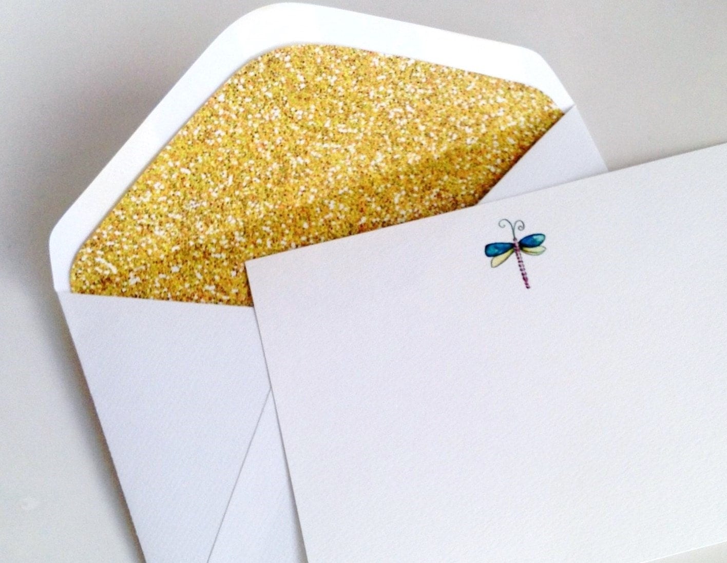 Gold "glitter effect" Lined Envelopes Envelope Liners digitally