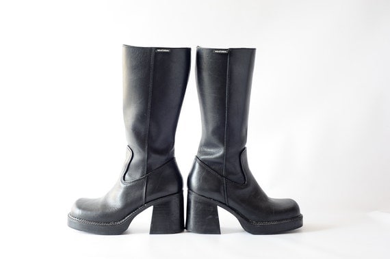 chunky black boots 90s