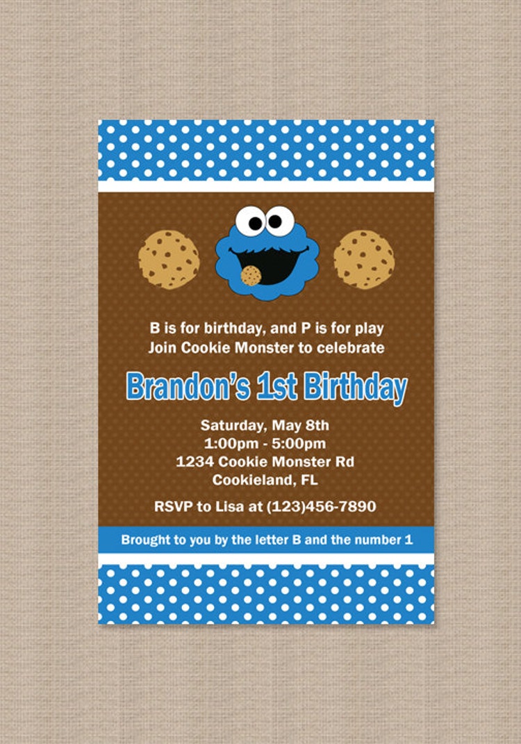 Cookie Monster Birthday Party Printables Package 2 by Honeyprint
