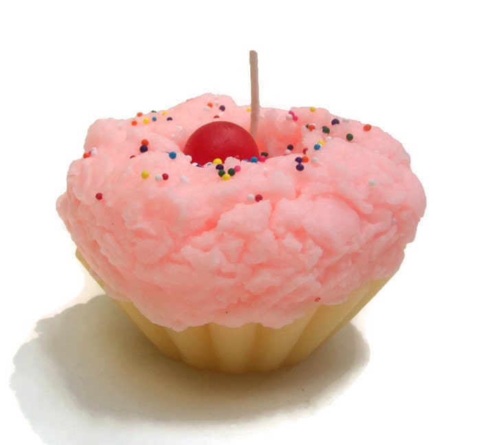 Cupcake Candle Dessert Candle Cupcake by AmbersAromasAndGifts